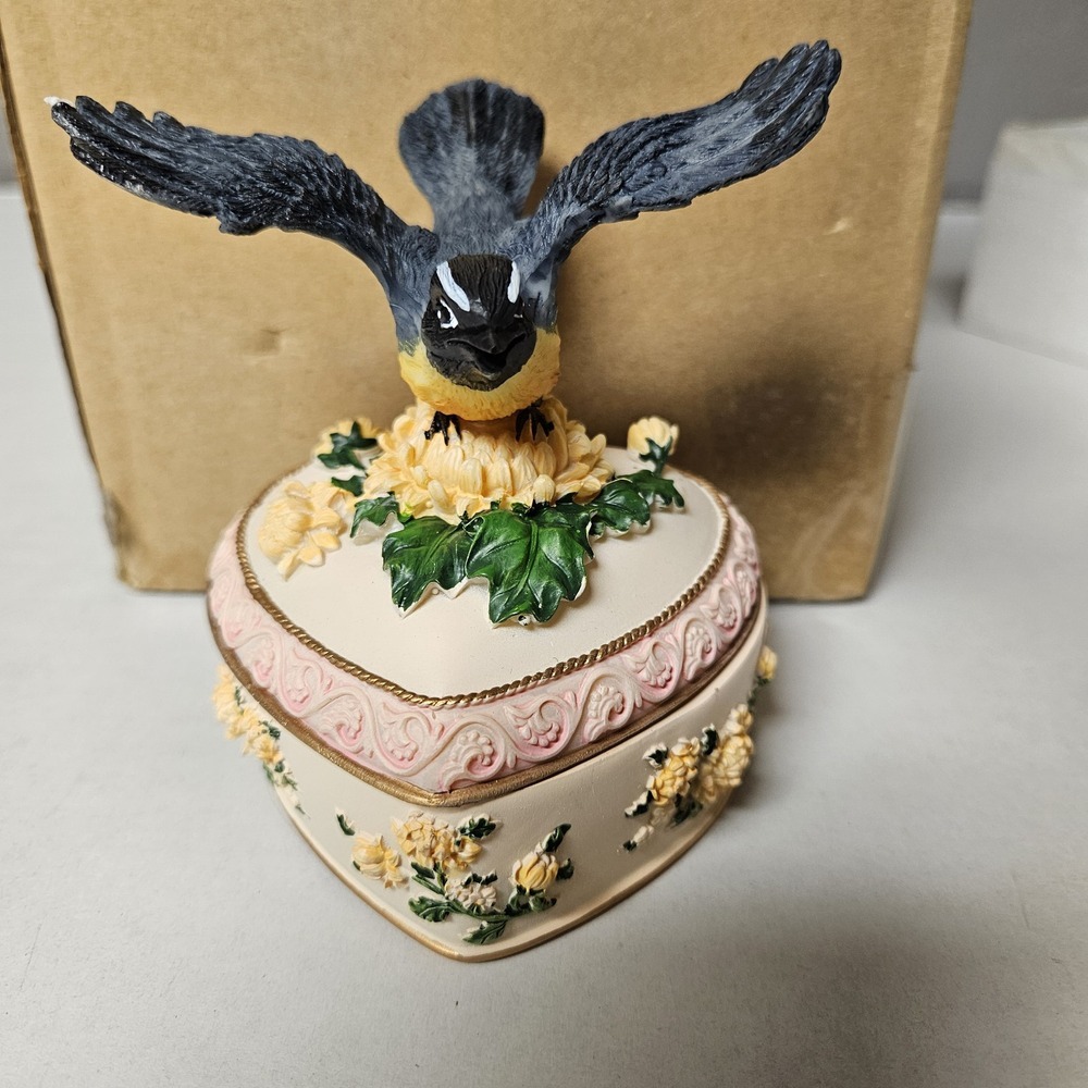 Heritage House Blue Bird Trinket Box Plays Music Box "You are So Beautiful"